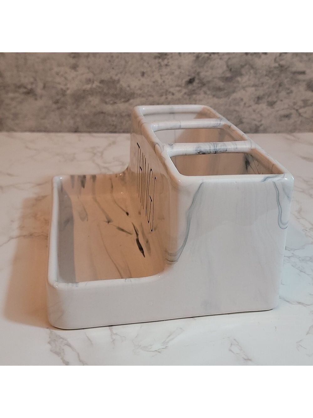 Rae Dunn marble THINGS holder/organizer - Picture 3 of 8
